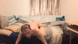 Skinny horny humps his pillow cause he desperate for a fuck