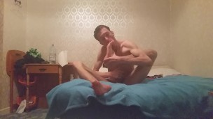 very HORNY skinny teen strokes cock and licks his feet pt 2