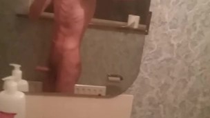 Very skinny lanky loves to stroke his big cock